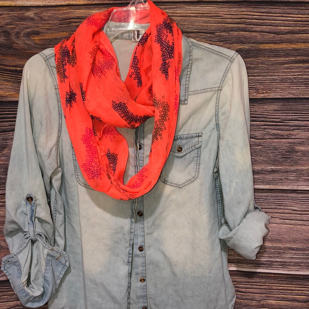 Bright orange scarf